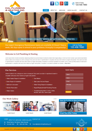 Web Design by harmi_199 for Cal Plumbing and heating INC | Design: #4393861