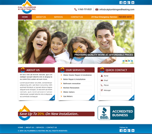 Web Design by Joy16589 for Cal Plumbing and heating INC | Design: #4387216