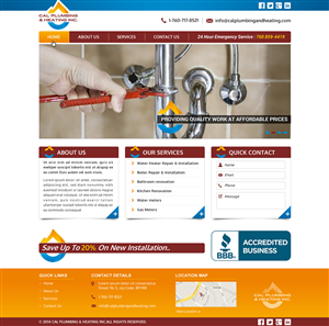 Web Design by Joy16589 for Cal Plumbing and heating INC | Design: #4387244