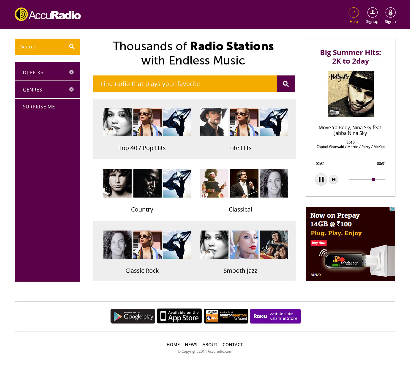 Web Design by AVROM for AccuRadio | Design #4360342