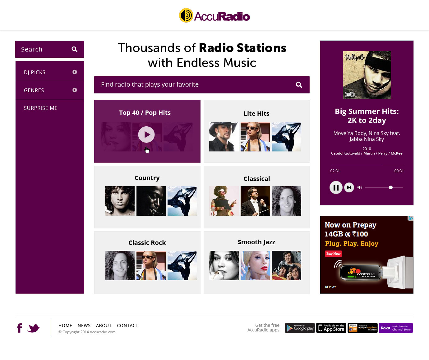 Web Design by AVROM for AccuRadio | Design #4366836