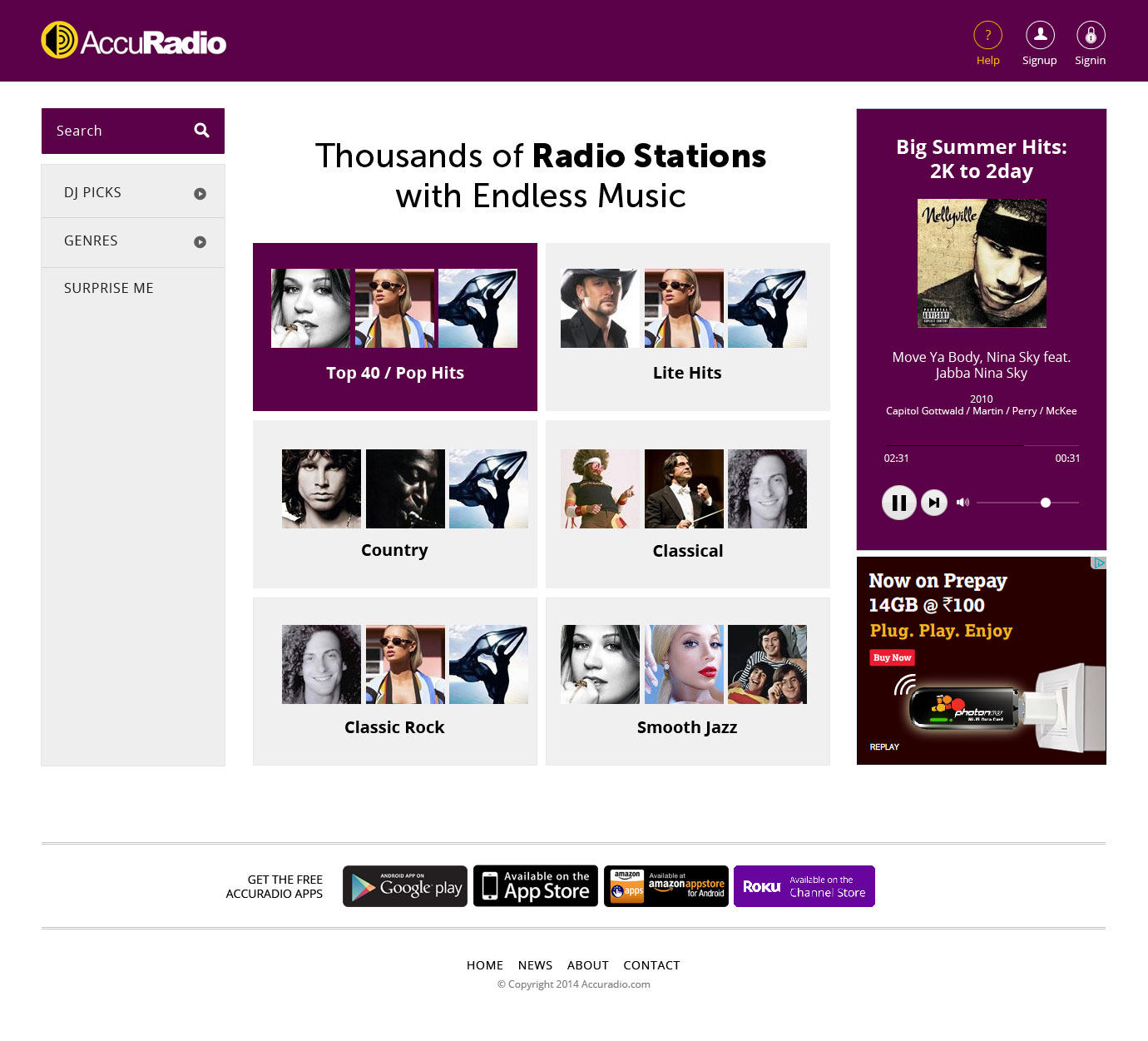 Web Design by AVROM for AccuRadio | Design #4398132