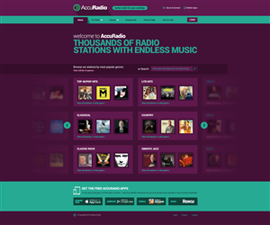 Online radio: AccuRadio homepage redesign | Web Design by Channel Studio