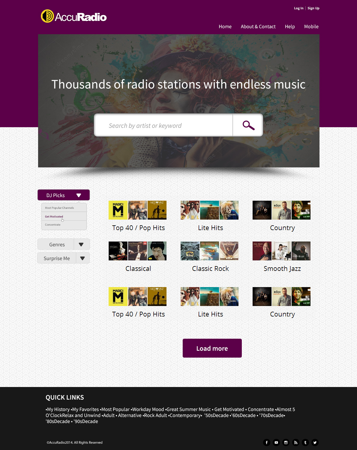 Web Design by CoolDesignz for AccuRadio | Design #4358428