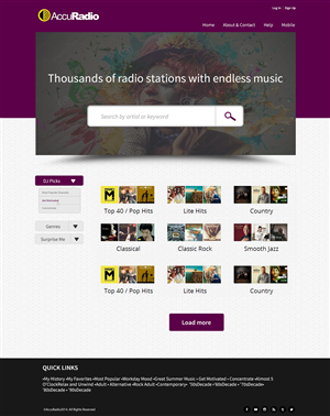Web Design by CoolDesignz for AccuRadio | Design: #4358428