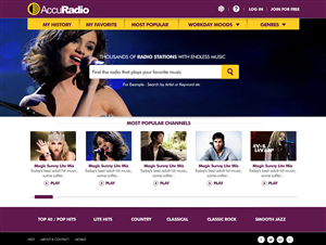 Web Design by webwinner for AccuRadio | Design: #4362605
