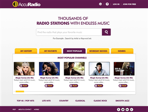 Web Design by webwinner for AccuRadio | Design: #4362608