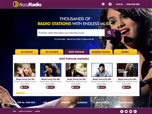 Web Design by webwinner for AccuRadio | Design: #4362612