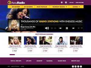 Online radio: AccuRadio homepage redesign | Web Design by webwinner