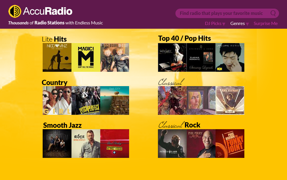 Web Design by coa for AccuRadio | Design #4395886