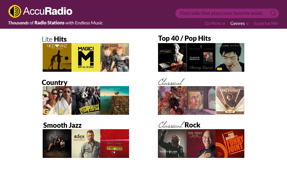 Web Design by coa for AccuRadio | Design #4395940