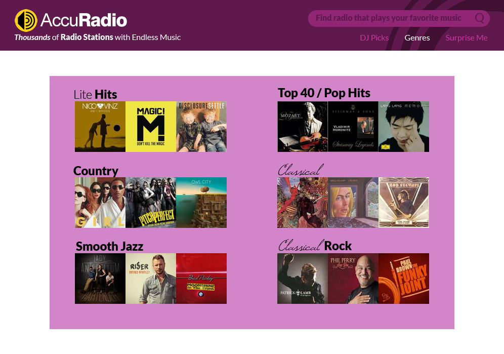 Web Design by coa for AccuRadio | Design #4397705