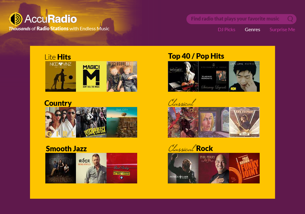 Web Design by coa for AccuRadio | Design #4397731