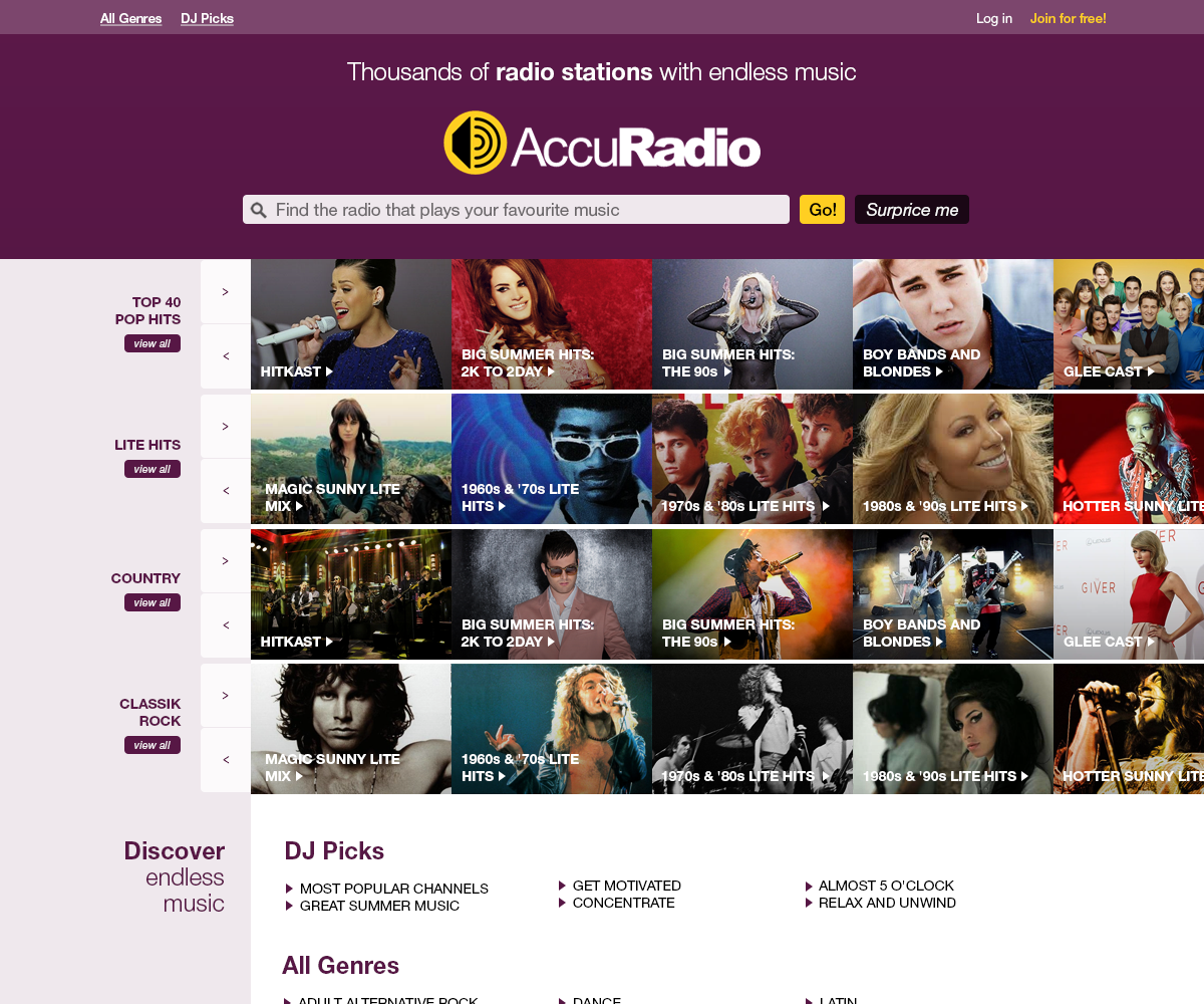 Web Design by Natalia for AccuRadio | Design #4369651