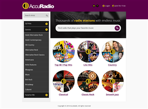 Web Design by SJ for AccuRadio | Design: #4358109