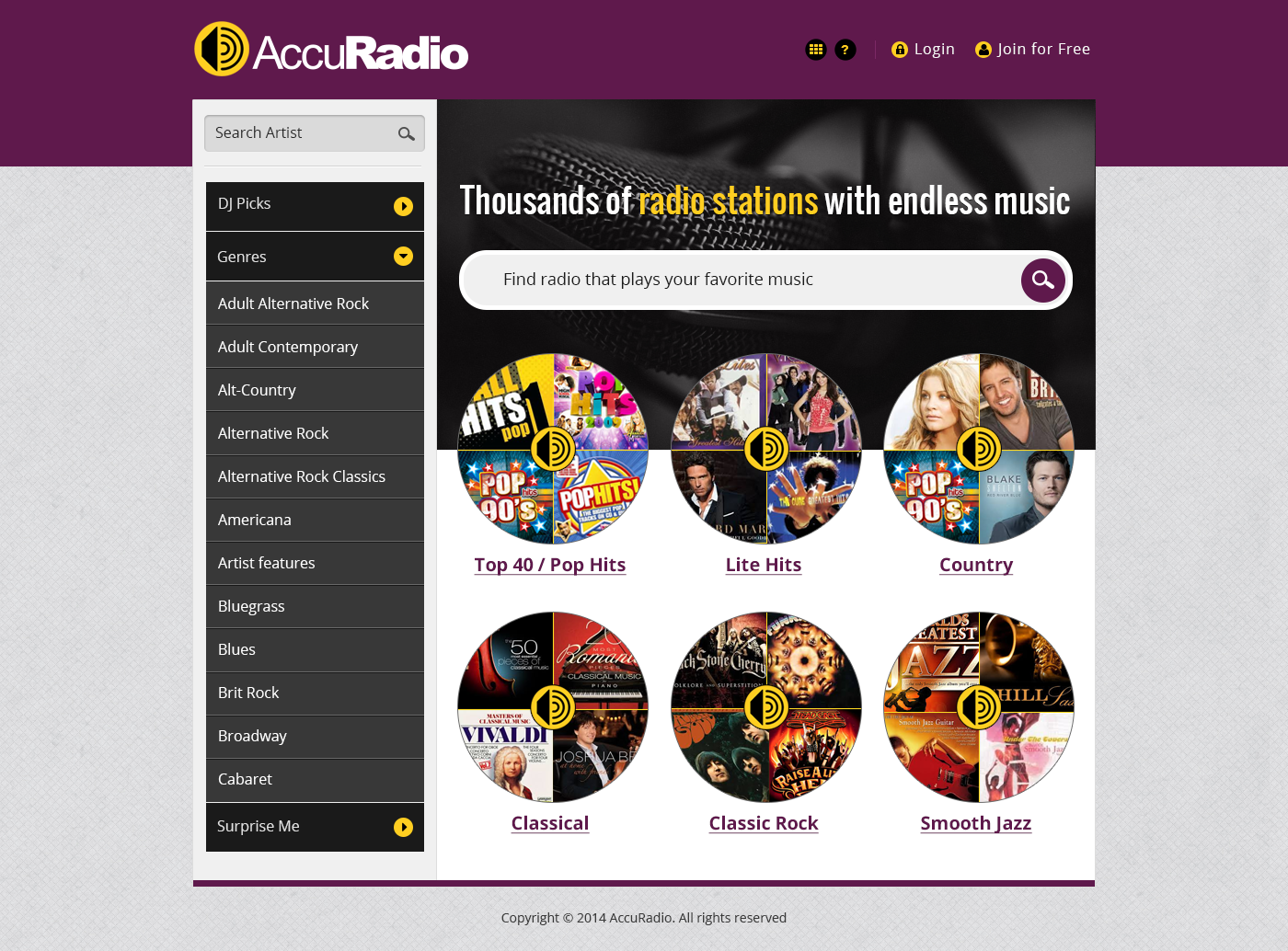 Web Design by SJ for AccuRadio | Design #4358129