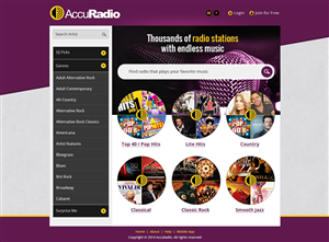 Web Design by SJ for AccuRadio | Design: #4358255