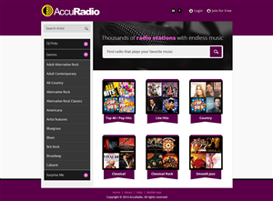 Web Design by SJ for AccuRadio | Design: #4363520