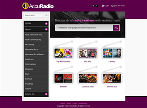 Web Design by SJ for AccuRadio | Design: #4363634