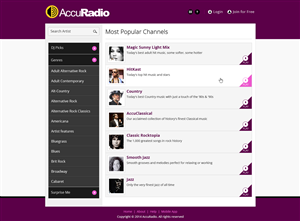 Web Design by SJ for AccuRadio | Design: #4366194