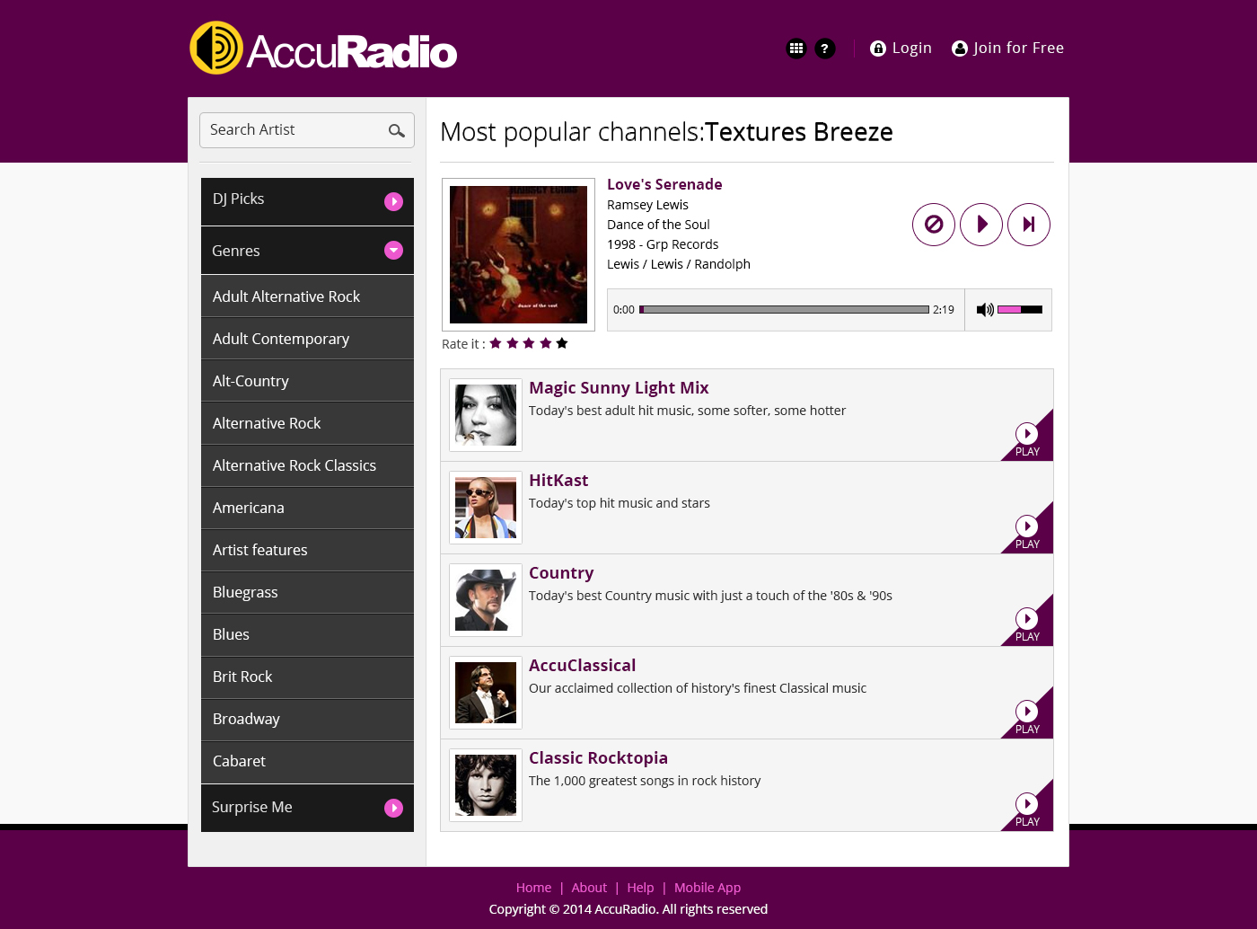 Web Design by SJ for AccuRadio | Design #4366370