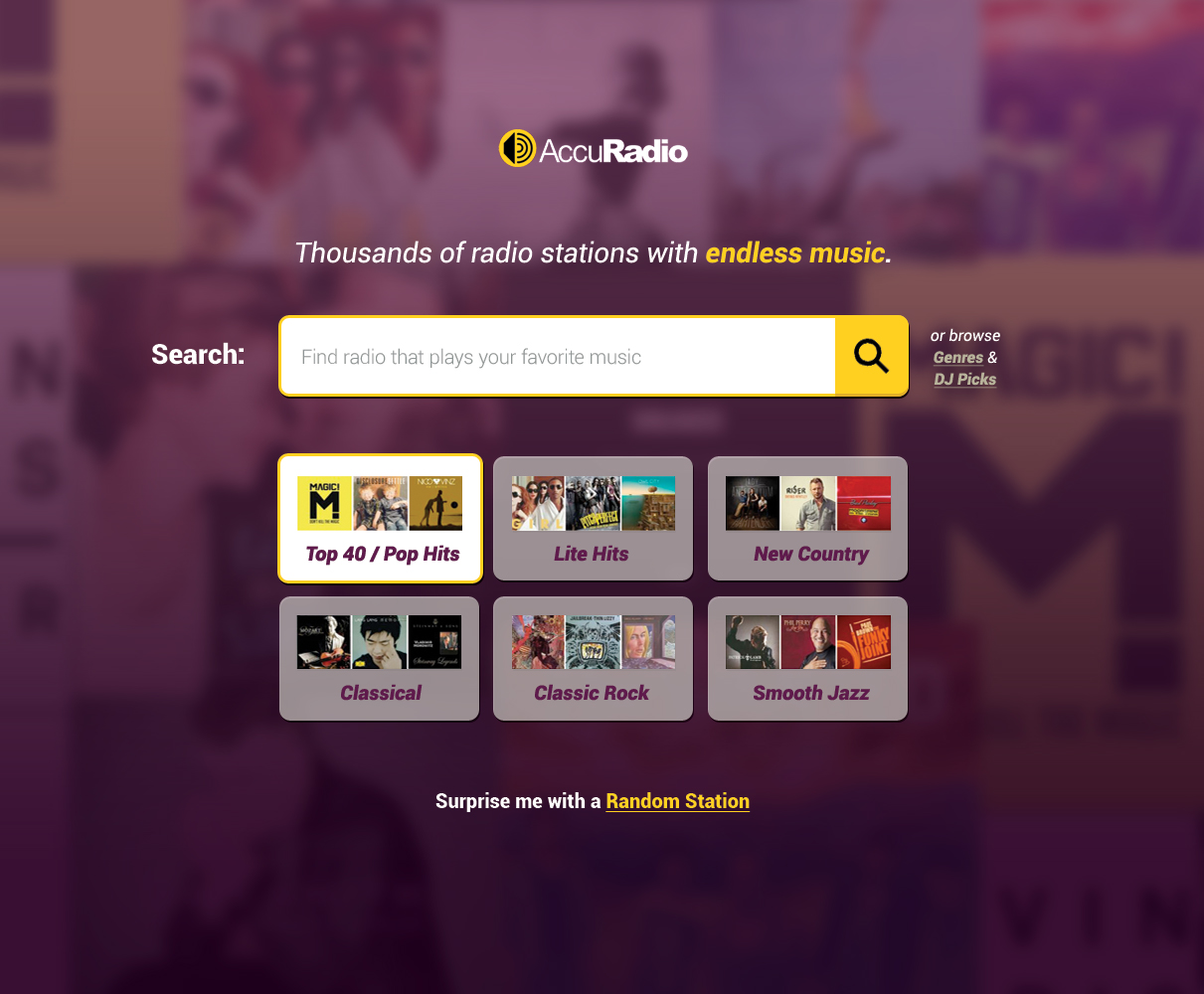 Web Design by SMST Designs for AccuRadio | Design #4380272