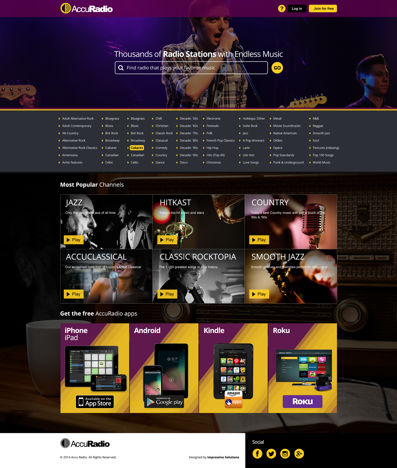 Web Design by Impressive Solutions for AccuRadio | Design #4390348