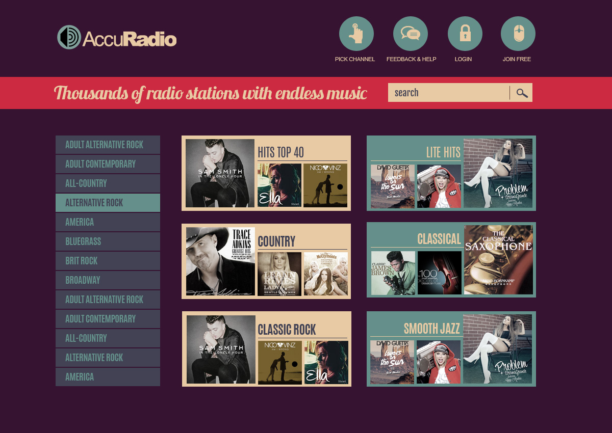 Web Design by jeckx2 for AccuRadio | Design #4386213