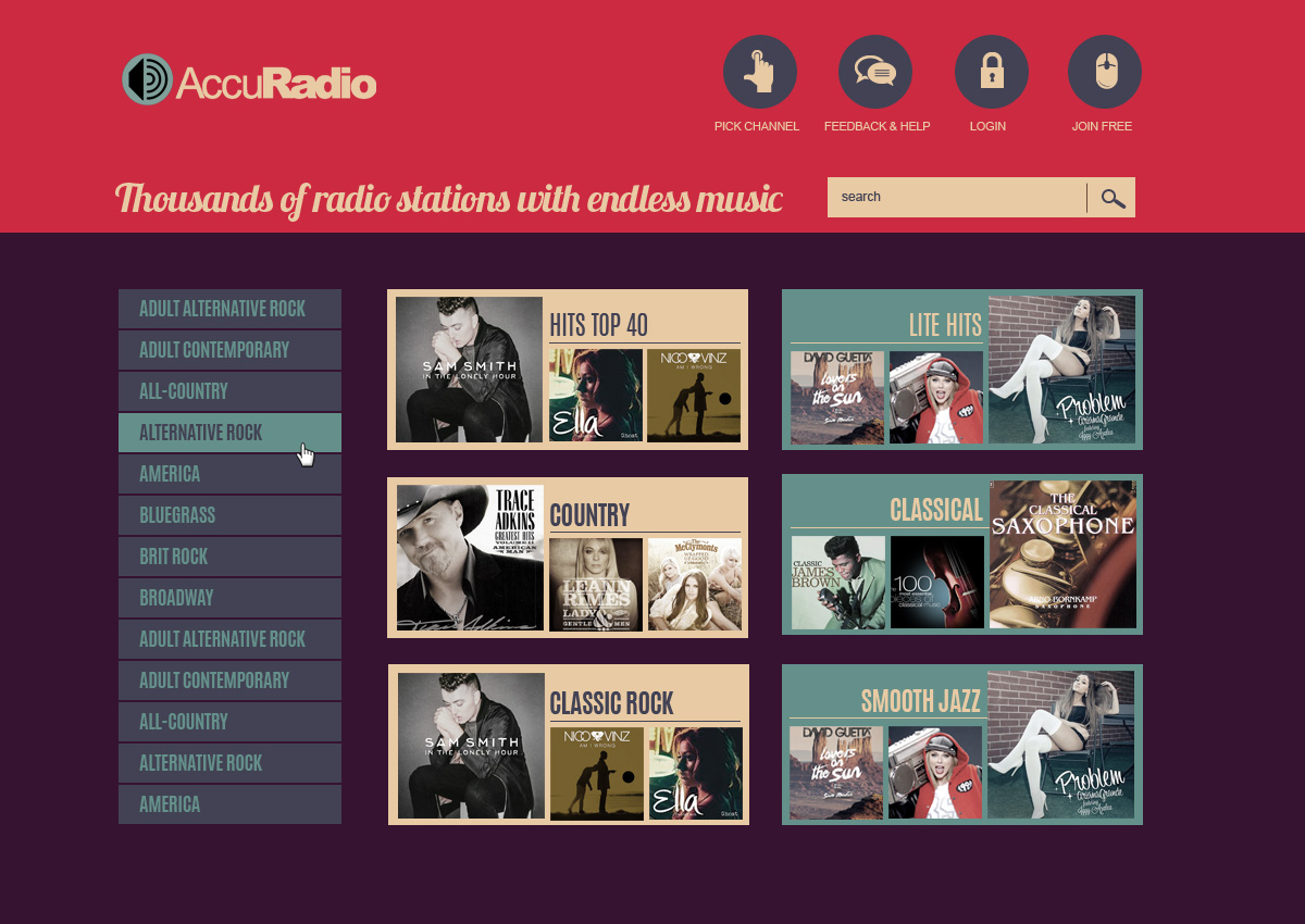 Web Design by jeckx2 for AccuRadio | Design #4386225