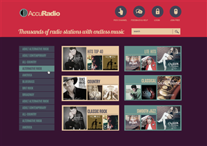 Web Design by jeckx2 for AccuRadio | Design: #4386225