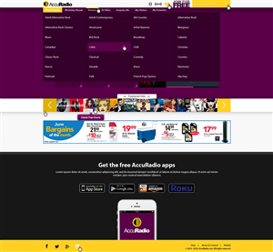 Online radio: AccuRadio homepage redesign | Web Design by Parry PRK