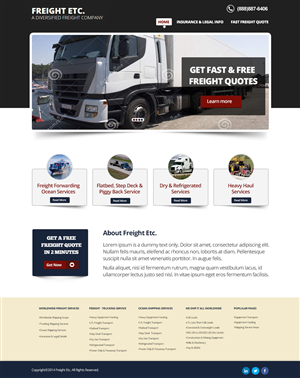 Wordpress Design by CoolDesignz for Freight Etc Inc. | Design: #4382159