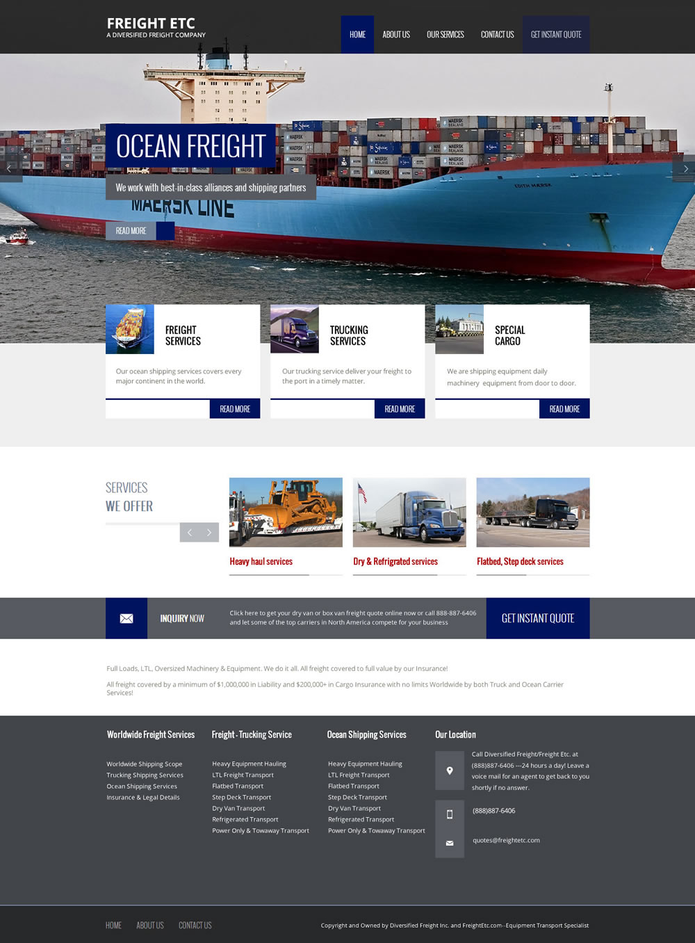Wordpress Design by incisesolutions for Freight Etc Inc. | Design #4381424