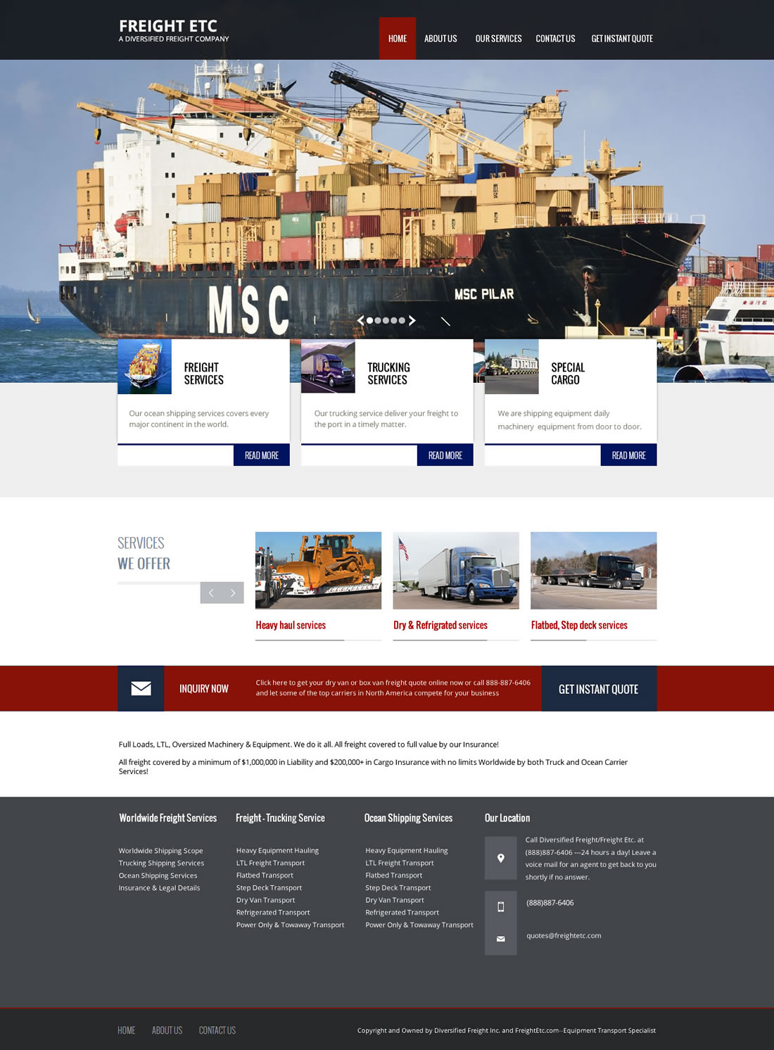 Wordpress Design by incisesolutions for Freight Etc Inc. | Design #4440934