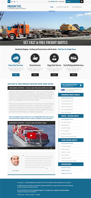 Wordpress Design by web deskers for Freight Etc Inc. | Design #4402359