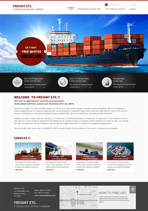 Wordpress Design by webxvision for Freight Etc Inc. | Design: #4390454