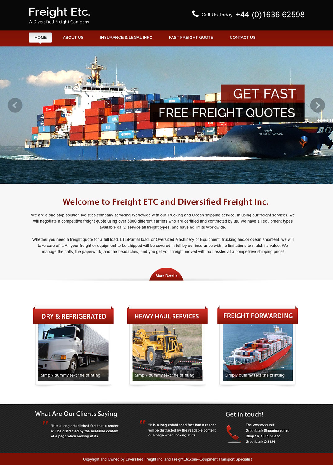 Wordpress Design by webxvision for Freight Etc Inc. | Design #4397751