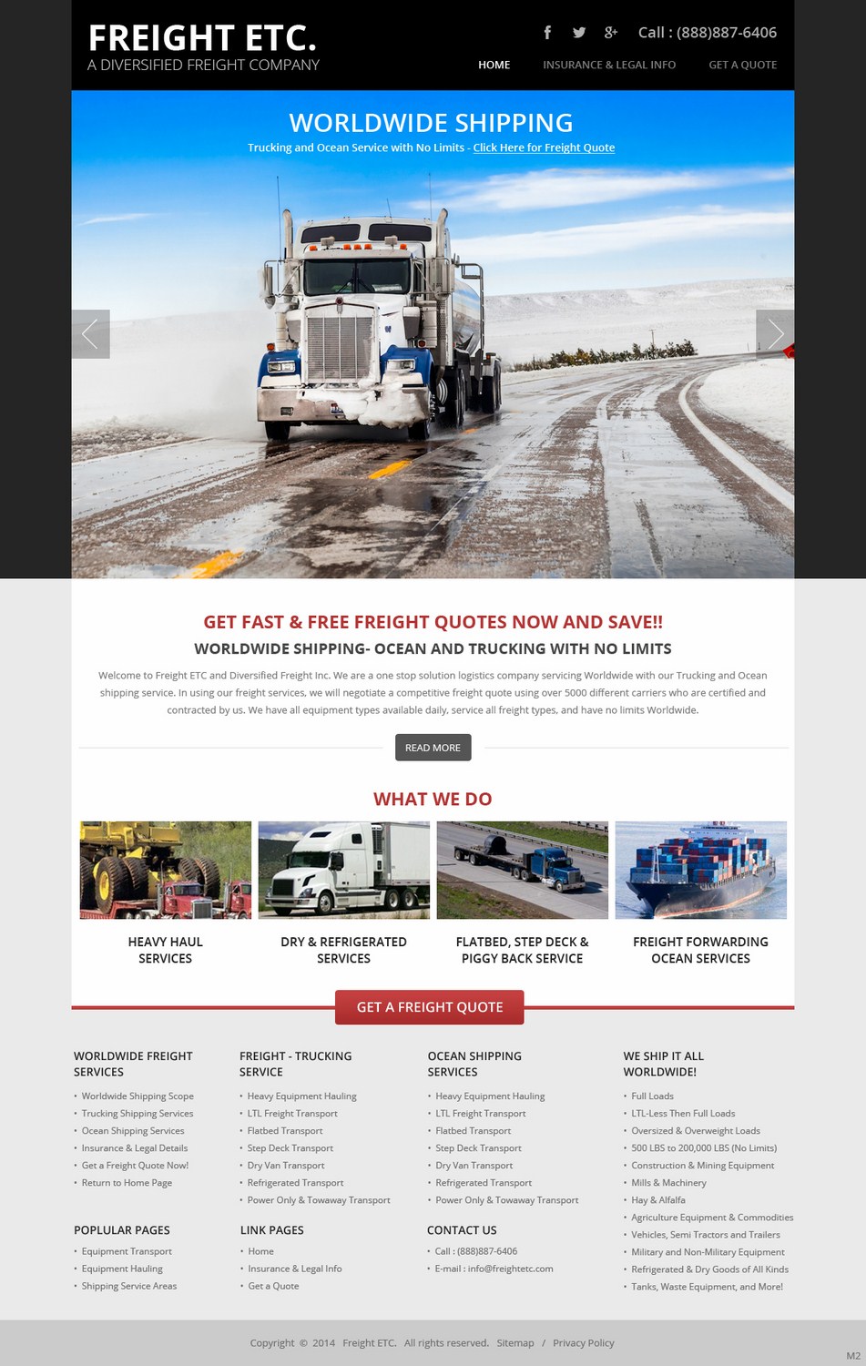 Wordpress Design by pb for Freight Etc Inc. | Design #4370091