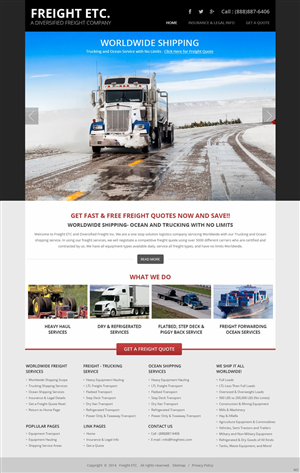Wordpress Design by pb for Freight Etc Inc. | Design: #4370091