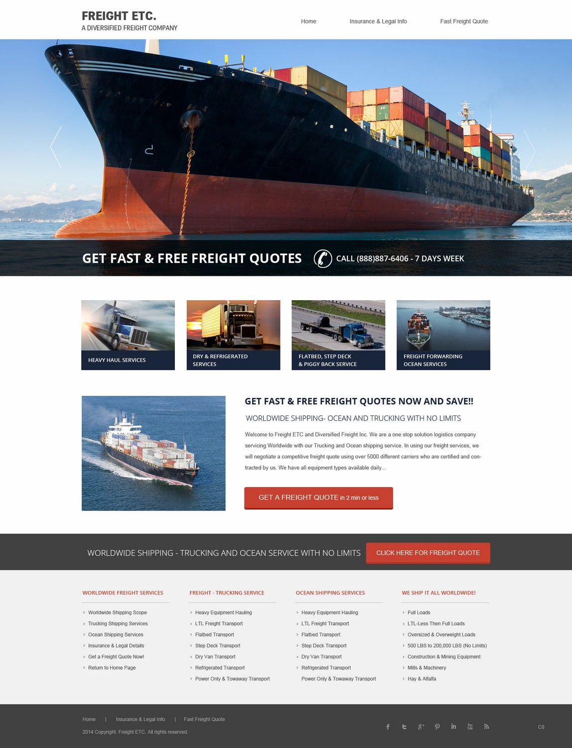 Wordpress Design by pb for Freight Etc Inc. | Design #4381880