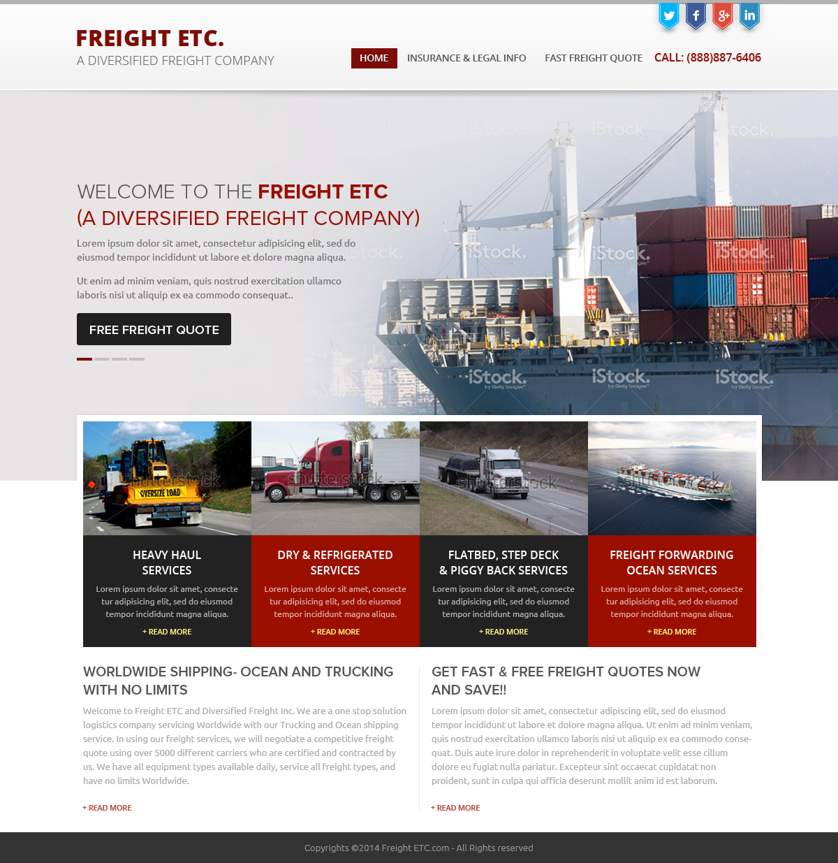 Wordpress Design by OM for Freight Etc Inc. | Design #4391917