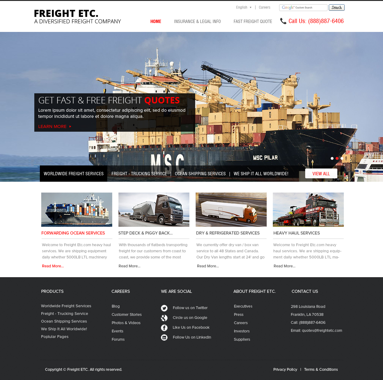 Wordpress Design by OM for Freight Etc Inc. | Design #4391922