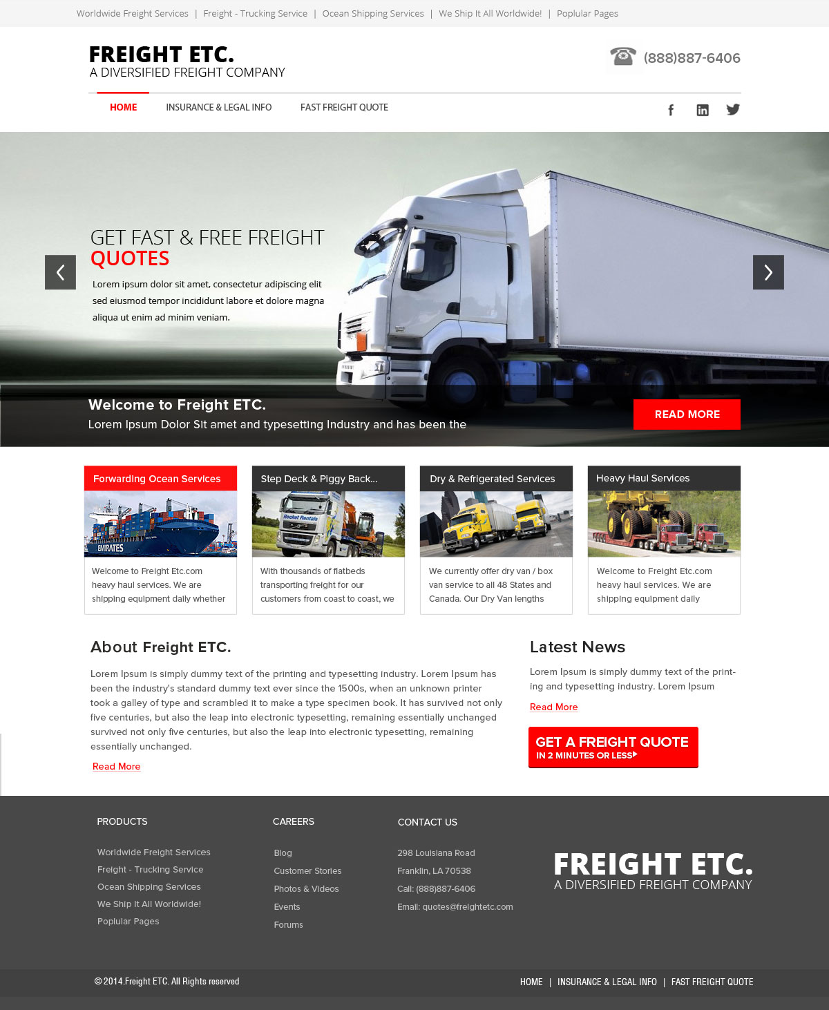 Wordpress Design by OM for Freight Etc Inc. | Design #4391927