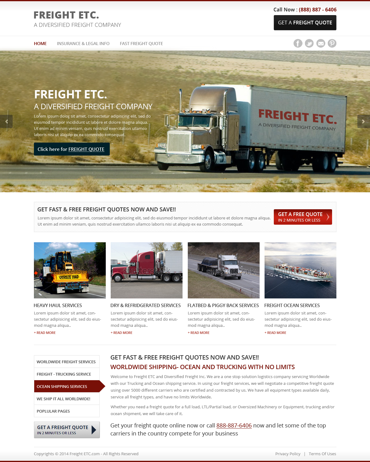 Wordpress Design by OM for Freight Etc Inc. | Design #4391937