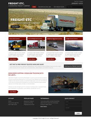 Wordpress Design by OM for Freight Etc Inc. | Design: #4391944