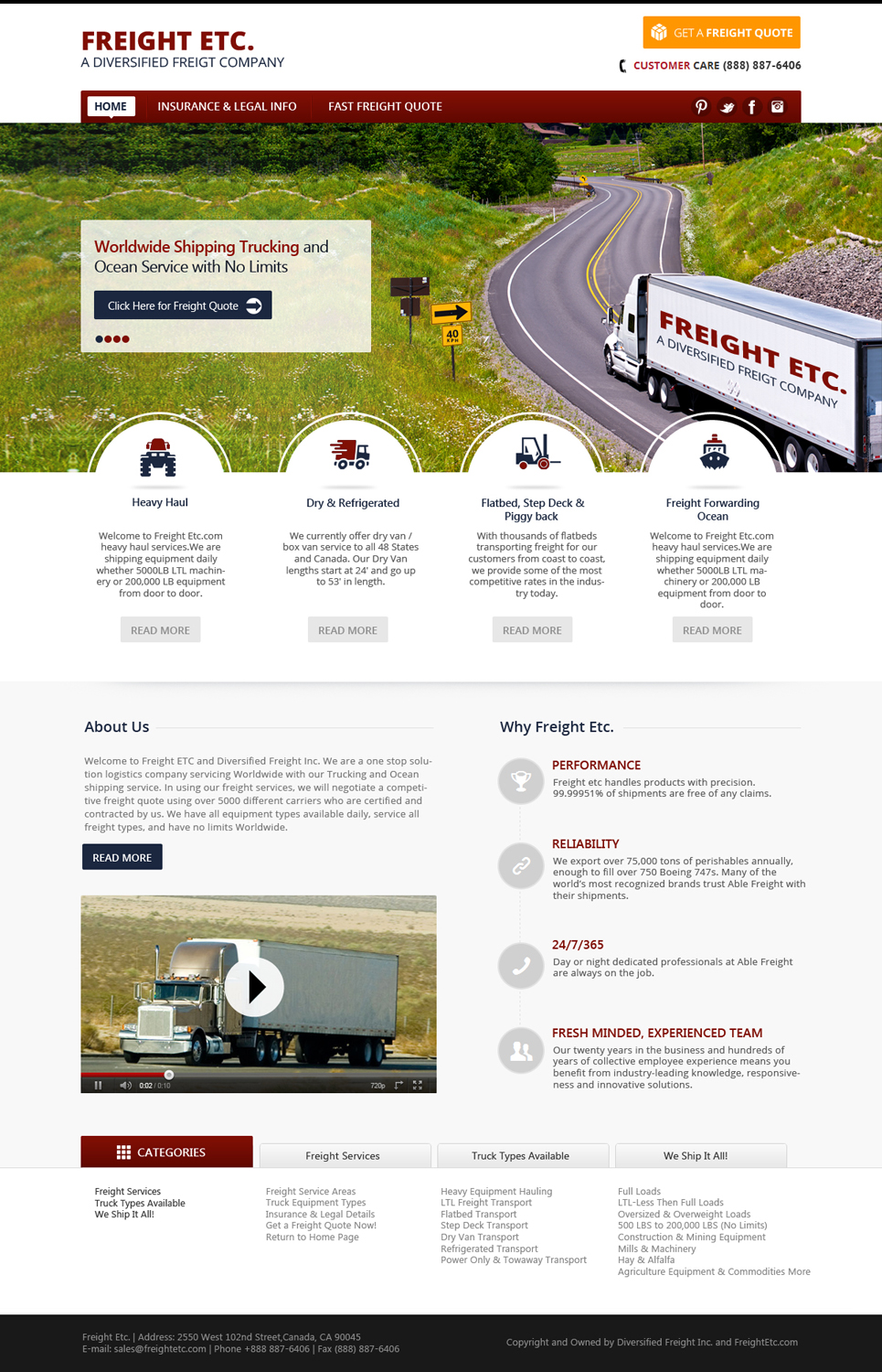 Wordpress Design by OM for Freight Etc Inc. | Design #4391955