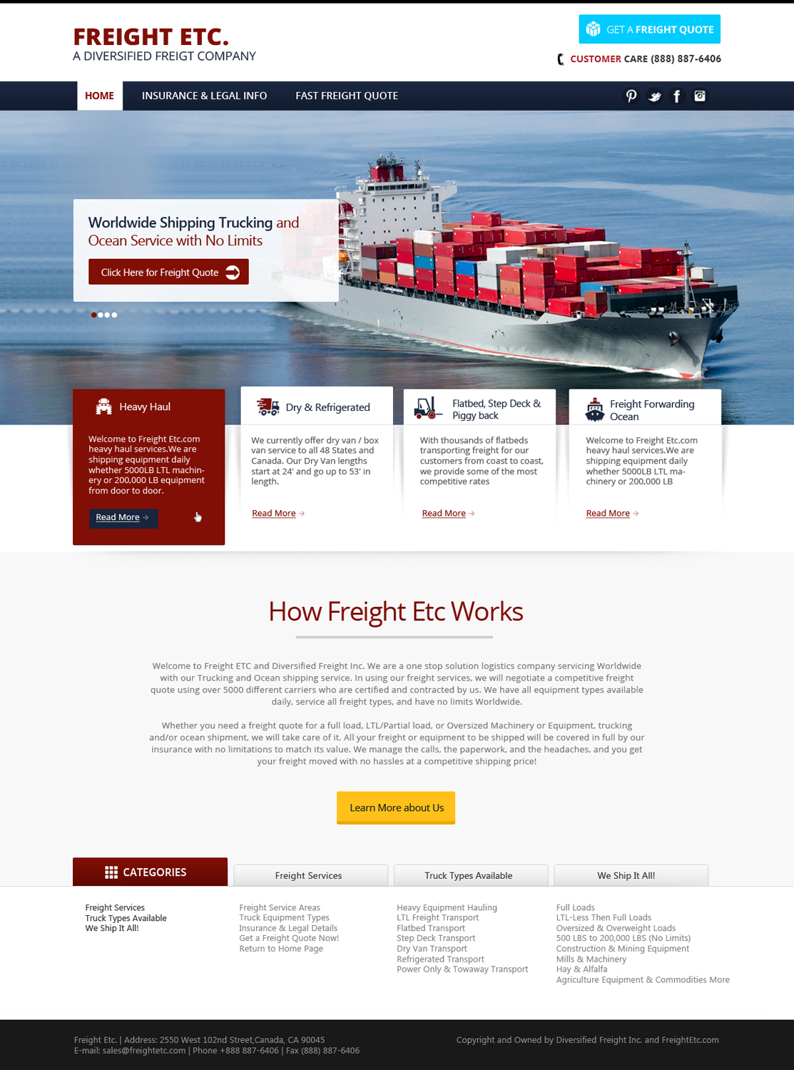Wordpress Design by OM for Freight Etc Inc. | Design #4391960