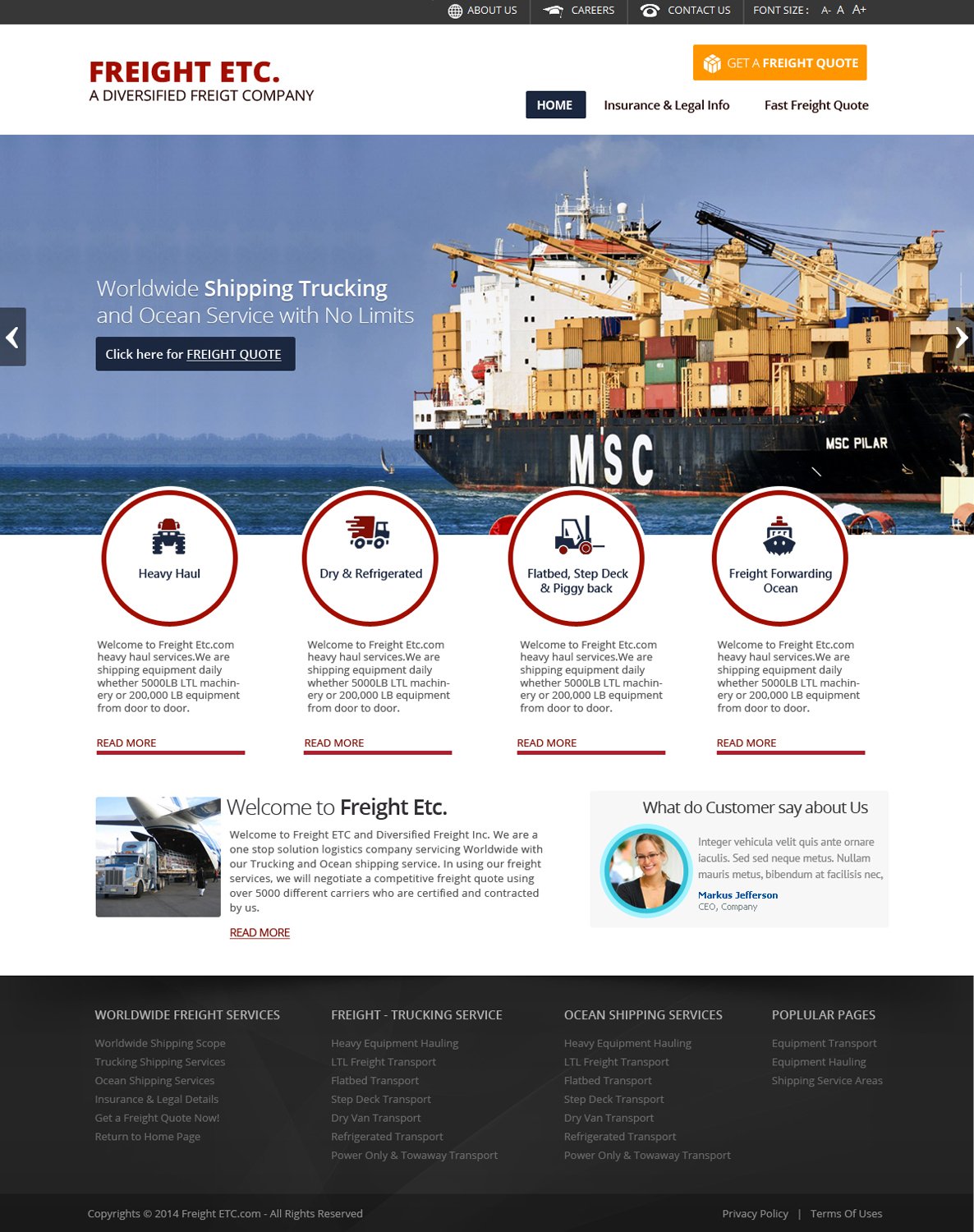 Wordpress Design by OM for Freight Etc Inc. | Design #4391964