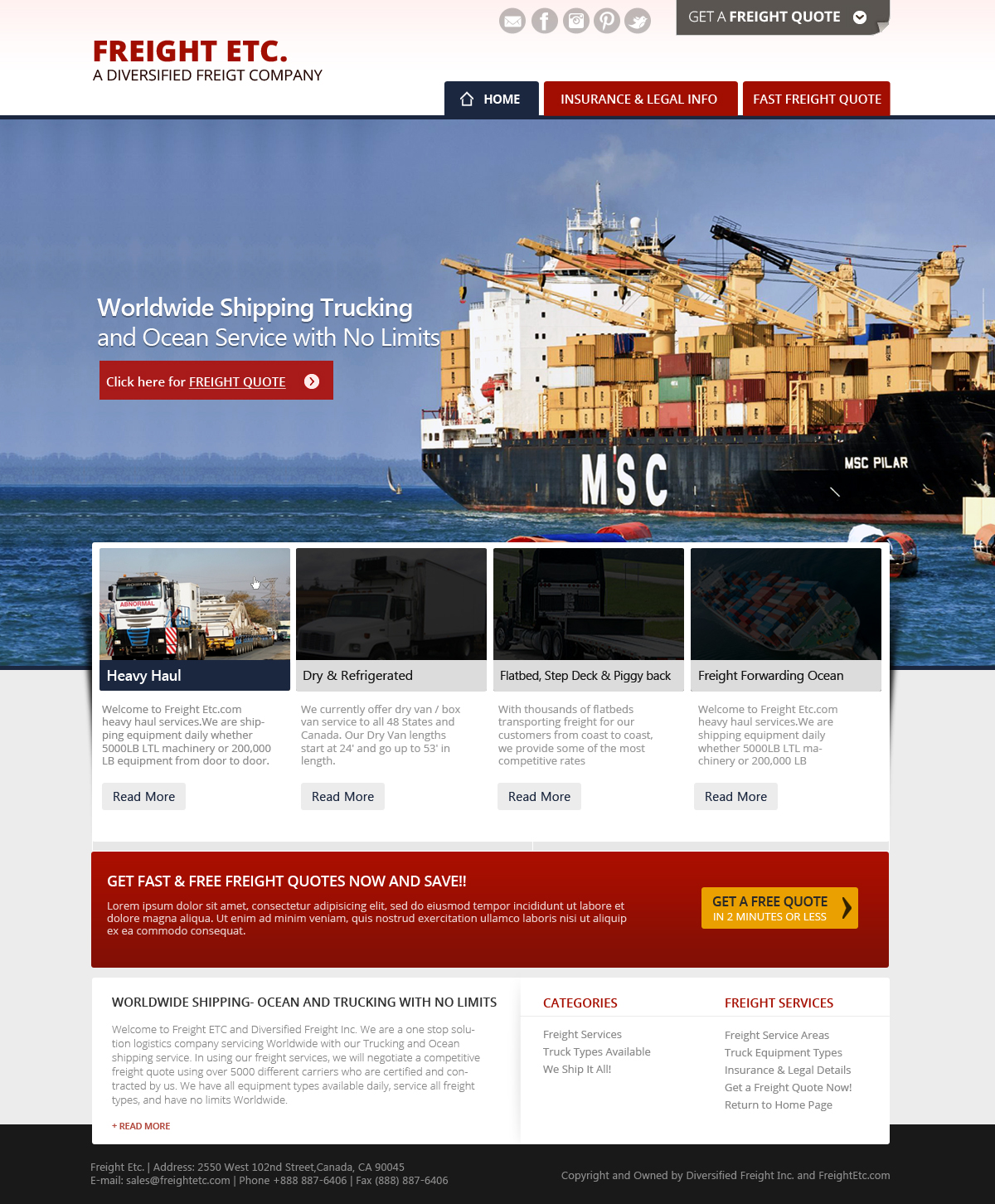Wordpress Design by OM for Freight Etc Inc. | Design #4391969