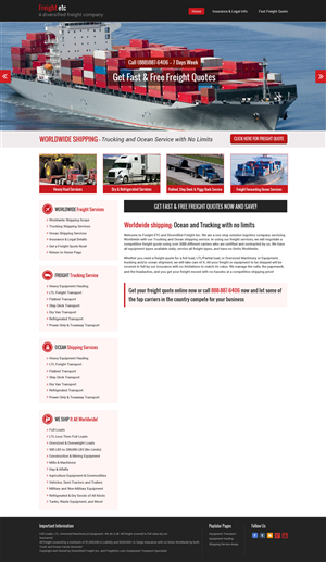 Wordpress Design by Redsquare infotech for Freight Etc Inc. | Design: #4411893